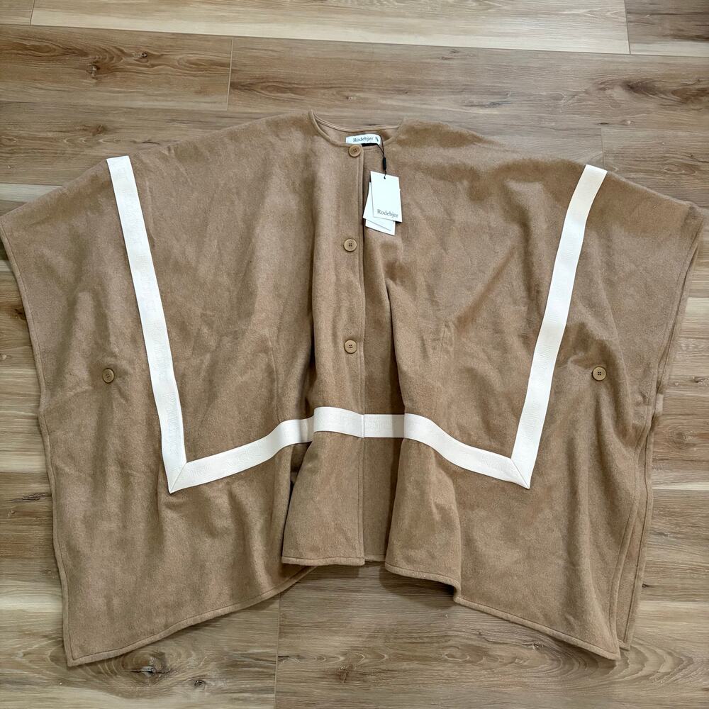 Rodebjer Punaluu Wool Blend Poncho Cape OS